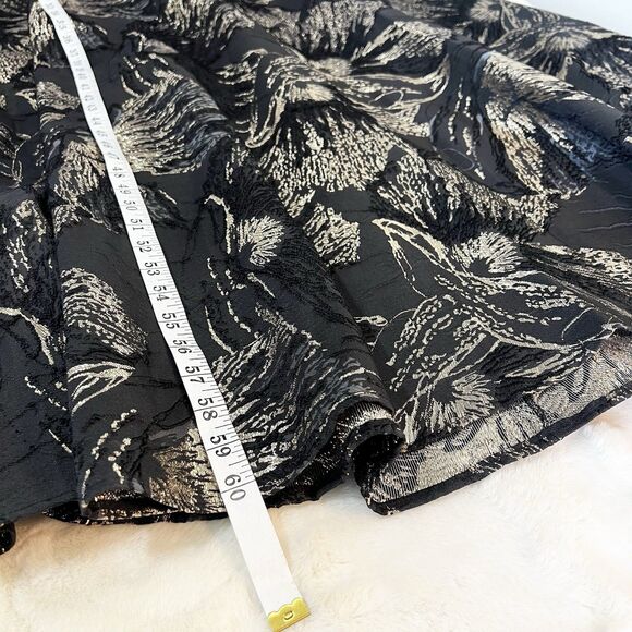 Carmen Marc Valvo Formal One Shoulder Gown Dress Black Gold Brocade NEW Sz 2 - Picture 10 of 13